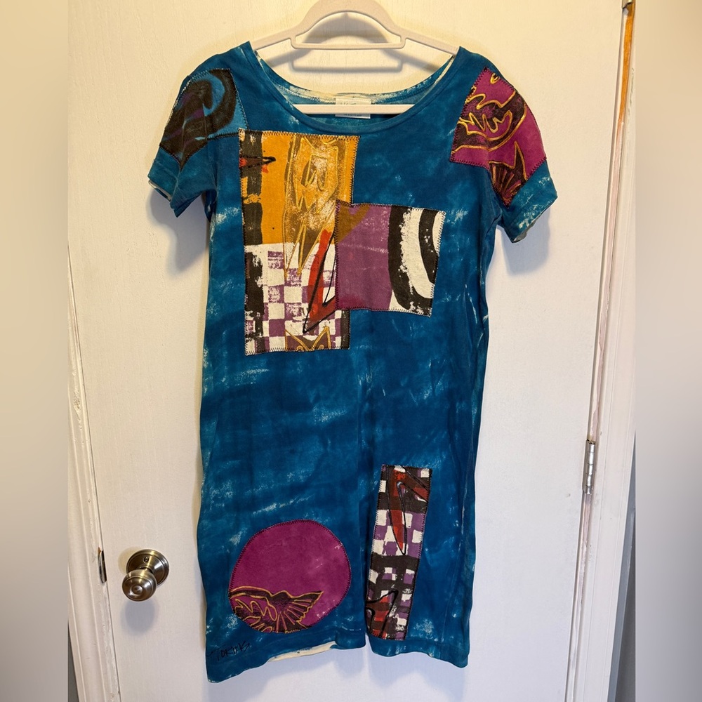 VC Torias Vintage Multicolor Dress Womens “one Size” Art To Wear Dress